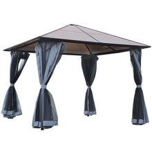Load image into Gallery viewer, Stylish 3x4m Aluminium Gazebo with Hardtop Roof &amp; Mesh Curtains - Grey
