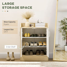 Load image into Gallery viewer, Compact 2-Door Shoe Cabinet with 3 Shelves for 9 Pairs - Space-Saving Design
