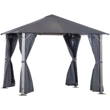 Load image into Gallery viewer, Spacious 2.6m Wood Grain Gazebo with Mesh Curtains - Elegant Sun Shelter
