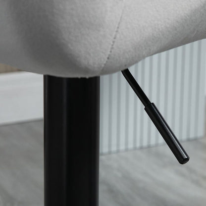 Set of 2 Elegant Velvet Bar Stools with Sturdy Metal Base - Grey Chic Design