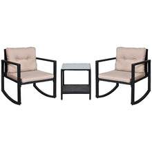Load image into Gallery viewer, Outsunny 2-Seater Rattan Rocking Set with Cushions - Stylish Comfort Awaits!
