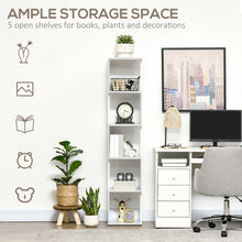 Load image into Gallery viewer, Modern 5-Tier Light Grey Bookshelf - Stylish Storage for Home &amp; Office
