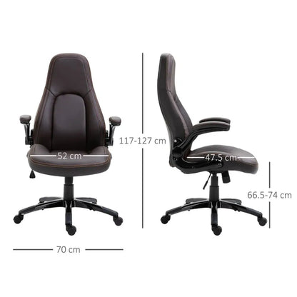 Stylish PU Leather High Back Swivel Office Chair with Adjustable Height