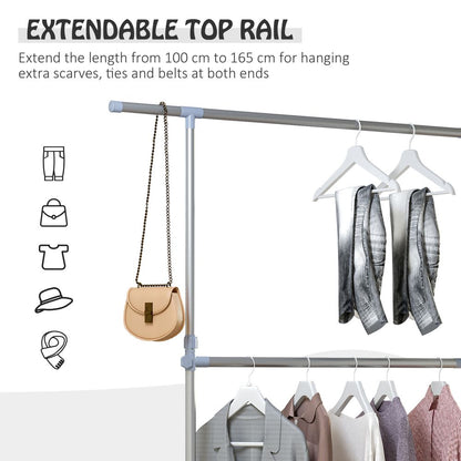 Heavy-Duty Rolling Clothes Hanger - Sturdy Stainless Steel Organizer Solution