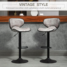 Load image into Gallery viewer, Retro Adjustable Height Bar Stool Set - Comfortable Microfiber Dining Chairs
