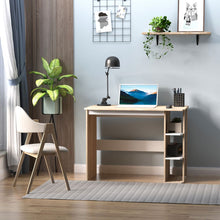 Load image into Gallery viewer, Stylish Duo Work Desk with 3-Tier Shelves - Sleek &amp; Sturdy 2-in-1 Solution
