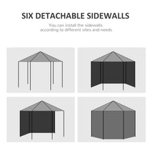 Load image into Gallery viewer, Deluxe 3.4m Hexagon Gazebo Canopy Tent with 6 Removable Side Walls

