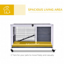 Load image into Gallery viewer, Elevated 2-Floor Indoor Rabbit Hutch with Wheels - Cozy &amp; Compact Design
