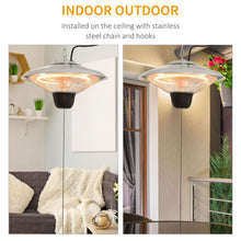 Load image into Gallery viewer, Outsunny Hanging Patio Heater, 1500W, Aluminium-Silver
