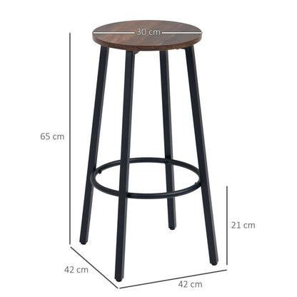 Industrial Chic Bar Stools Set of 2 - Perfect for Kitchen & Dining Spaces!