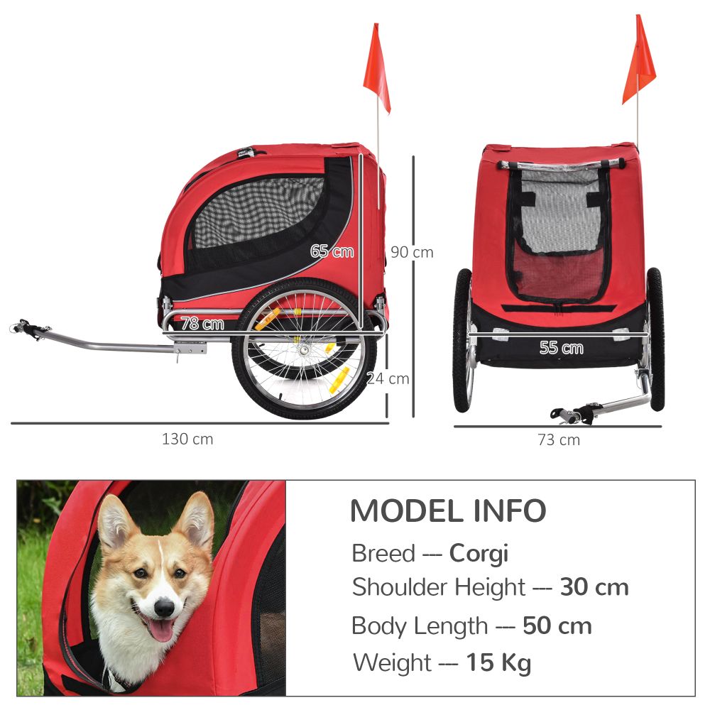 Adventure Awaits: PawHut Dog Bike Trailer - Safe & Stylish Pet Carrier