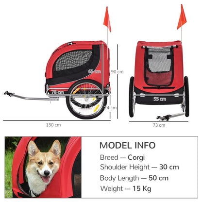 Adventure Awaits: PawHut Dog Bike Trailer - Safe & Stylish Pet Carrier
