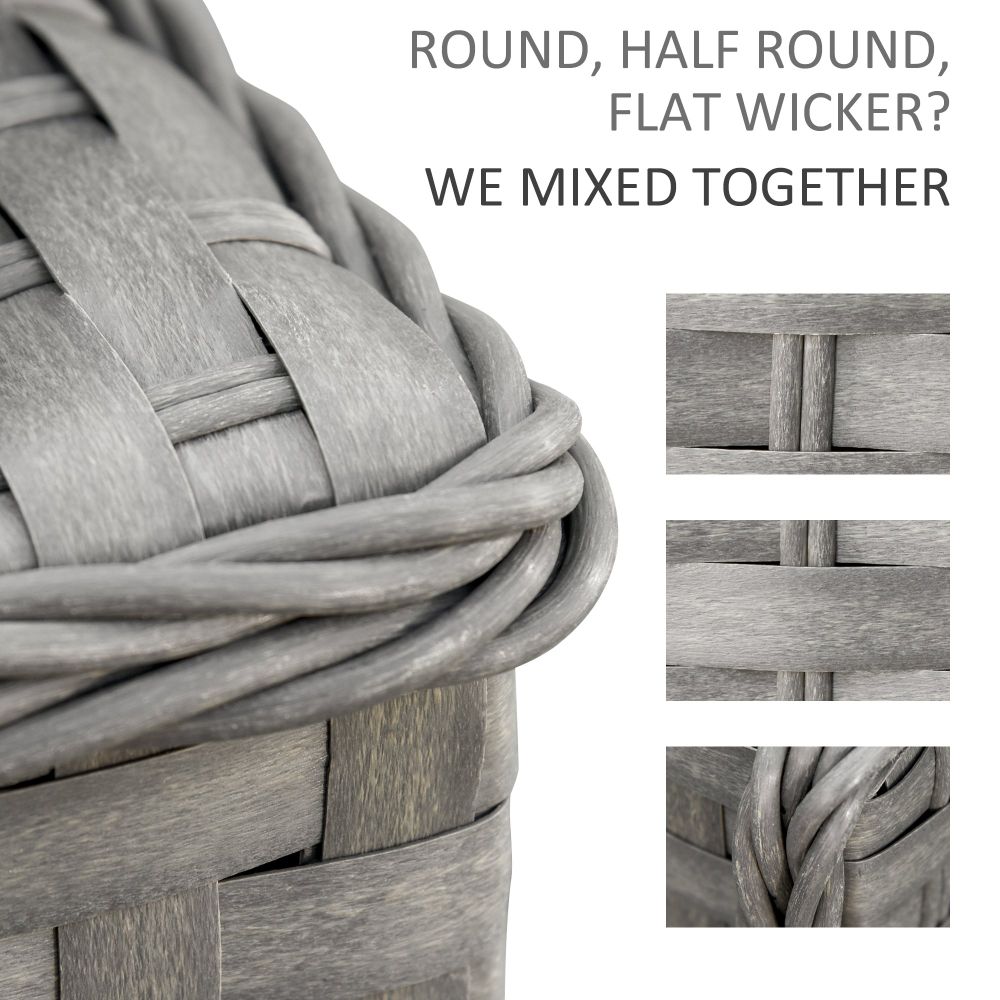 Luxurious 6-Piece Grey PE Rattan Wicker Corner Sofa Set with Cushions