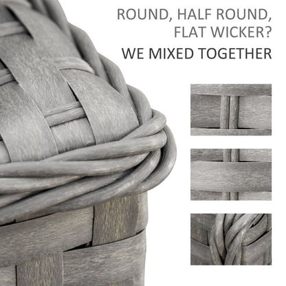 Luxurious 6-Piece Grey PE Rattan Wicker Corner Sofa Set with Cushions