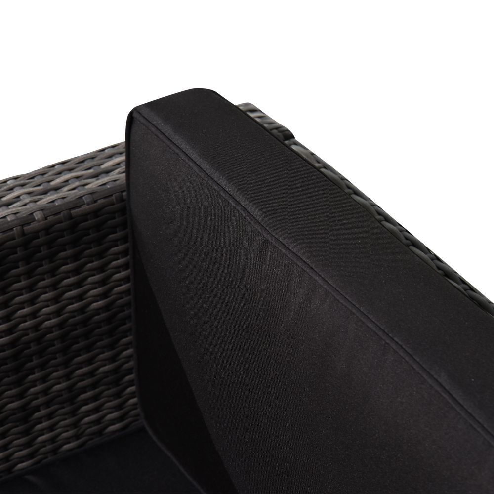 Outsunny Grey Rattan Sofa Set: Stylish 2-Seater with Cushions & Glass Table