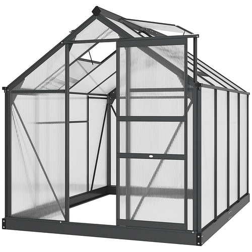 Premium 6x8ft Walk-In Greenhouse with Sliding Door & Sturdy Aluminium Frame