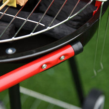 Load image into Gallery viewer, Outsunny Pedestal Charcoal BBQ Grill - Adjustable, High-Temp, Red/Black

