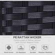 Load image into Gallery viewer, Outsunny Black Rattan 2-Seater Loveseat Sofa - Ultimate Outdoor Comfort
