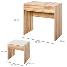 Load image into Gallery viewer, Elegant Multi-Functional Dressing Table Set with Padded Stool &amp; Hidden Storage
