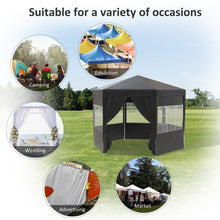 Load image into Gallery viewer, Outsunny 3.9m Hexagon Gazebo Canopy with 6 Removable Side Walls – Black
