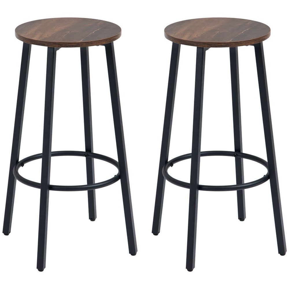 Industrial Chic Bar Stools Set of 2 - Perfect for Kitchen & Dining Spaces!