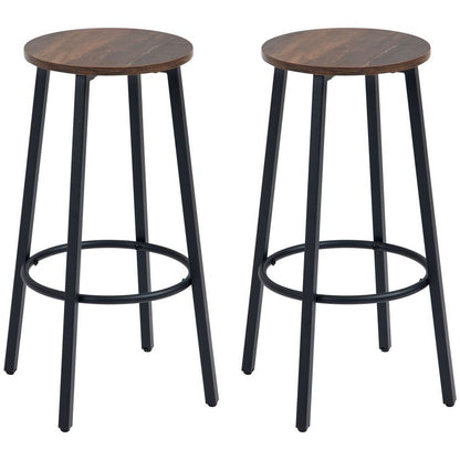 Industrial Chic Bar Stools Set of 2 - Perfect for Kitchen & Dining Spaces!