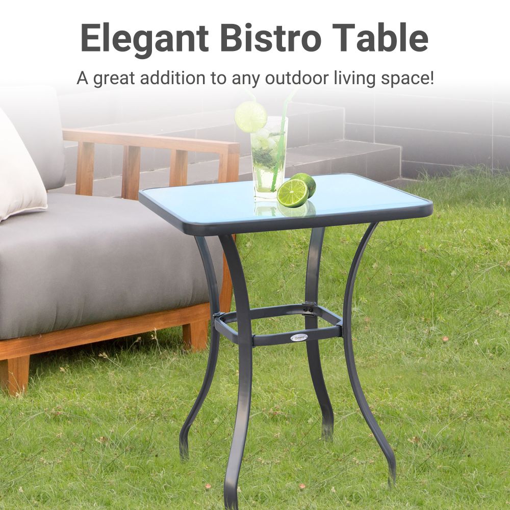 Elegant Square Glass Bistro Table for Indoor/Outdoor Dining - 68.5x84 cm