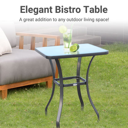Elegant Square Glass Bistro Table for Indoor/Outdoor Dining - 68.5x84 cm