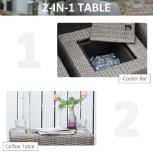 Load image into Gallery viewer, Cozy 2-Seater Rattan Patio Set with Reclining Chairs &amp; Cooler Table
