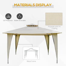 Load image into Gallery viewer, Elevate Your Summer: 3.5x3.5m Side-Less Beige Canopy Gazebo with Steel Frame
