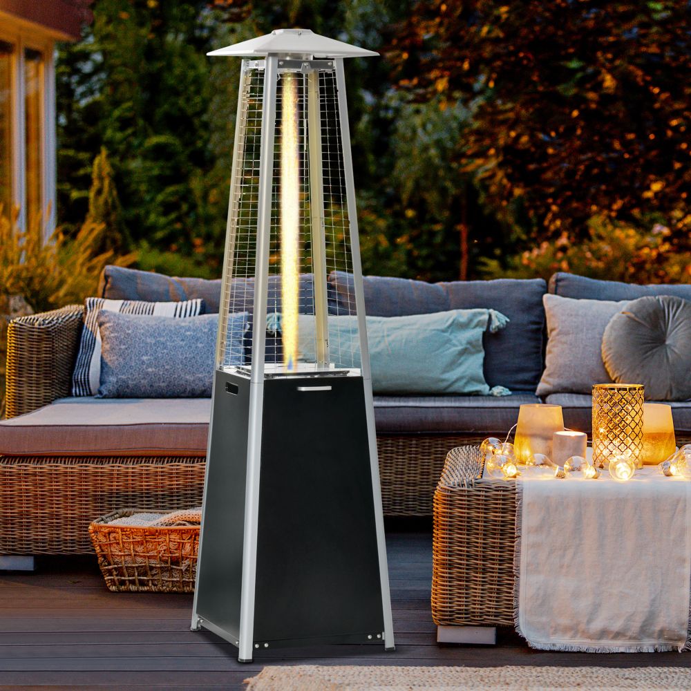 11.2KW Pyramid Patio Gas Heater with Wheels - Stay Cozy Outdoors All Year!