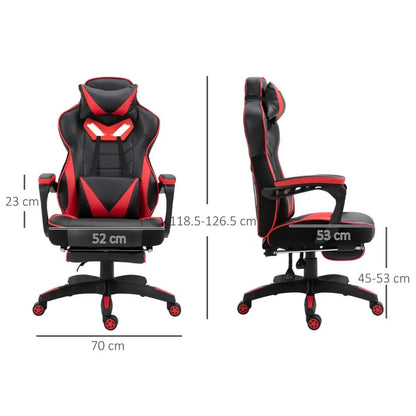 Ultimate Ergonomic Gaming Chair with Reclining Footrest - Stylish Red Design!