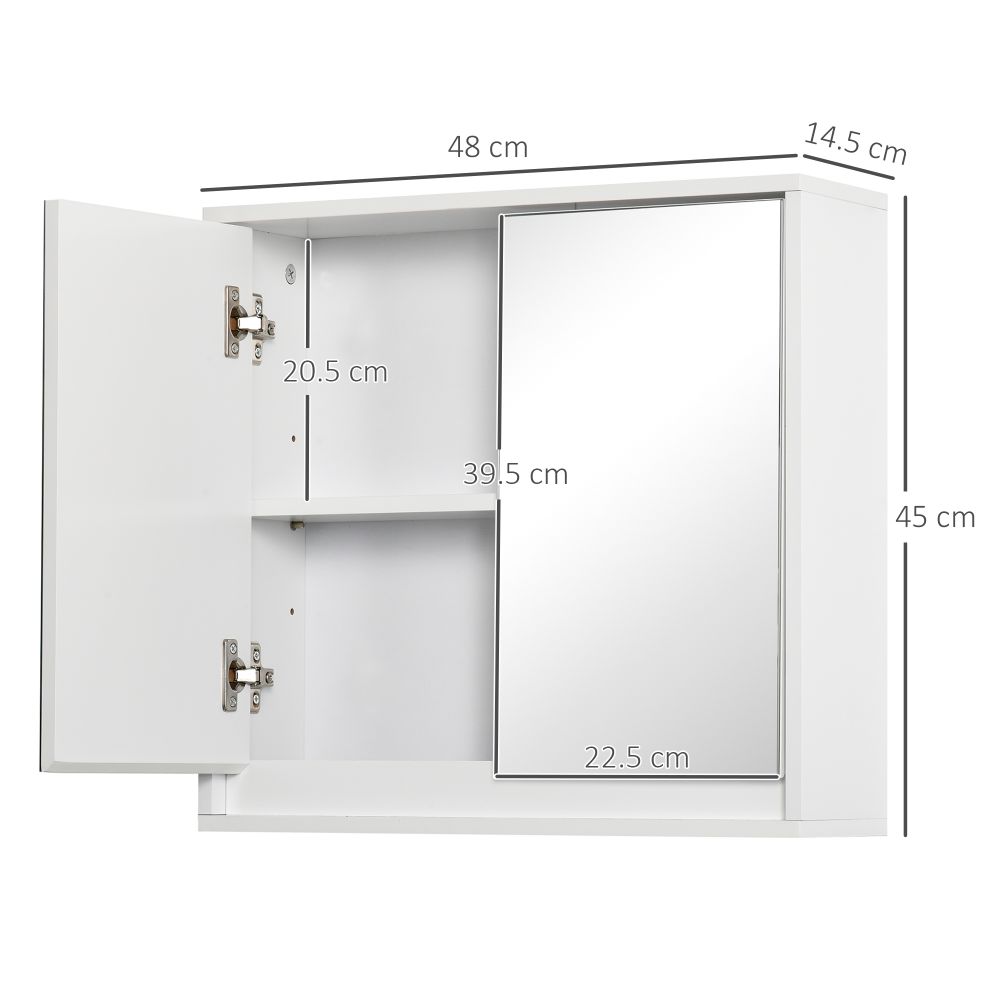 Stylish Wall-Mounted Mirror Cabinet with Adjustable Shelf & Storage for Bathrooms