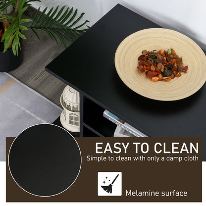 Versatile Mobile TV Stand & Bookshelf - Sleek Black with Easy Mobility