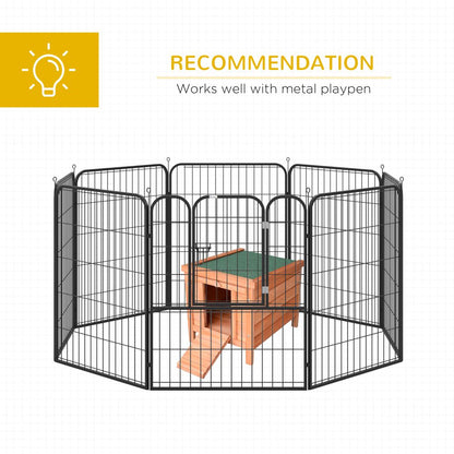 Cozy Wooden Rabbit Hutch: Secure Bunny & Guinea Pig Haven for Small Pets!