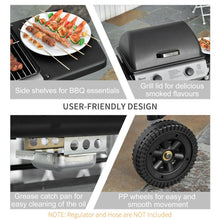 Load image into Gallery viewer, Versatile 2-Burner Gas BBQ Grill with Extension Tables &amp; Wheels - Perfect for Outdoor Feasts!
