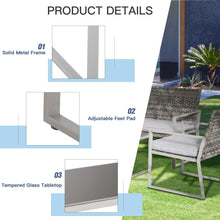 Load image into Gallery viewer, Stylish 4-Piece Grey Rattan Outdoor Seating Set for Ultimate Comfort
