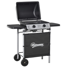 Load image into Gallery viewer, Versatile 2-Burner Gas BBQ Grill with Extension Tables &amp; Wheels - Perfect for Outdoor Feasts!

