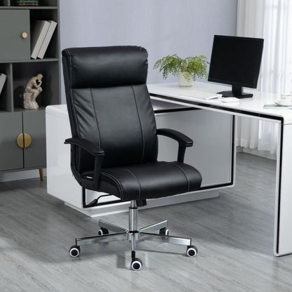 Vinsetto Massage Office Chair PU Leather Computer Chair w/ Tilt Function Black
