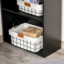 Load image into Gallery viewer, Modern Black Computer Desk &amp; Bookshelf Combo - Efficient Workspace Solution
