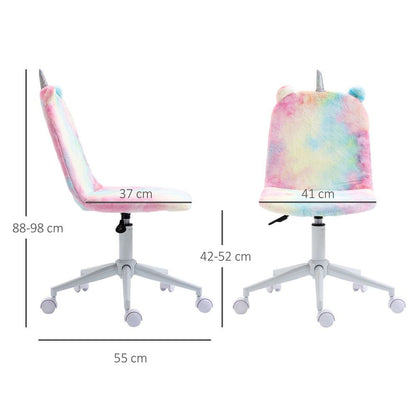 Vinsetto Fluffy Unicorn Chair: Cute Swivel Desk Seat for Magical Workdays!