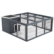 Load image into Gallery viewer, Cozy PawHut Guinea Pig Hutch with Open Roof &amp; Spacious Run - Safe Play Space!

