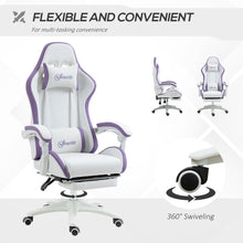 Load image into Gallery viewer, Vinsetto Purple Racing Gaming Chair with Recline &amp; Footrest for Ultimate Comfort
