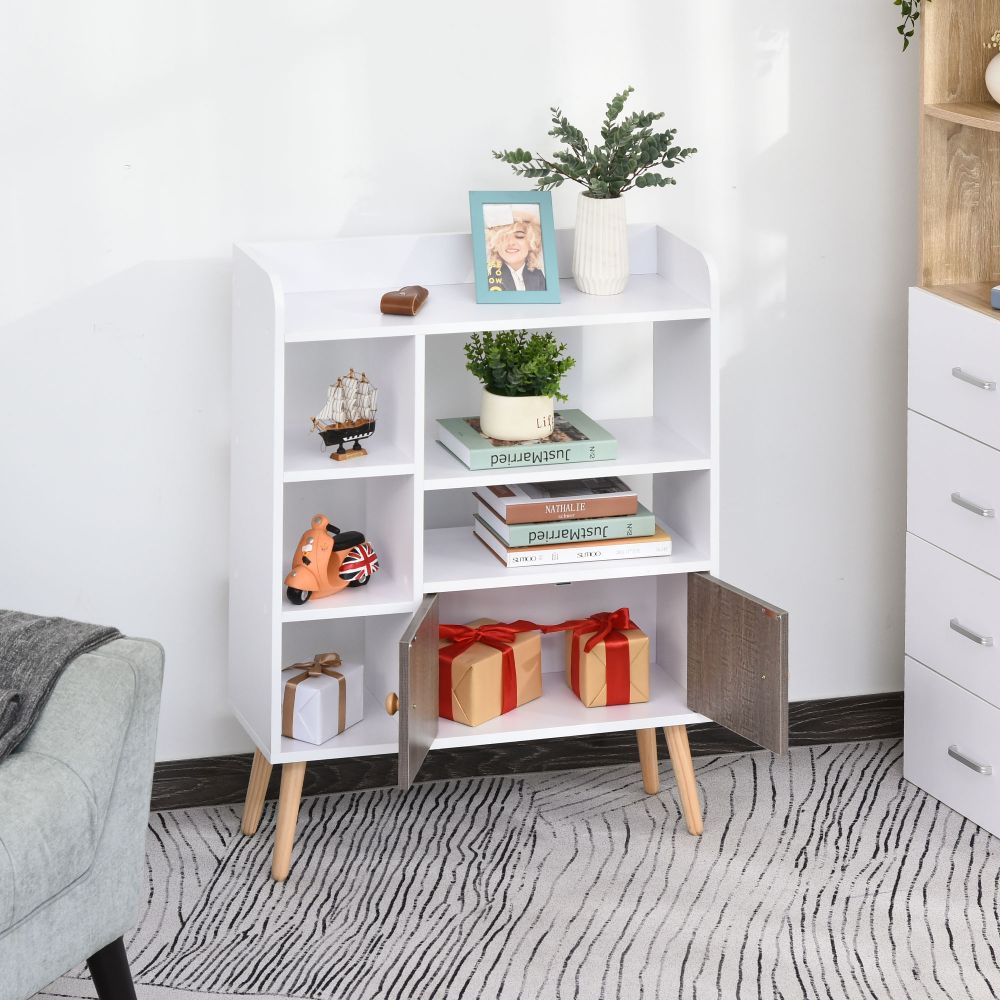 Stylish Multi-Compartment Particle Board Bookcase – Modern Storage Solution
