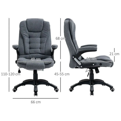 Luxurious High Back Office Chair with Swivel Wheels - Dark Grey Comfort