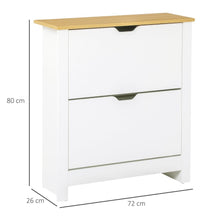 Load image into Gallery viewer, Stylish HOMCOM 12-Pair Shoe Storage Cabinet with 4 Shelves &amp; 2 Drawers - White
