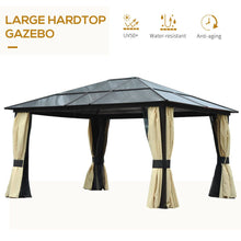 Load image into Gallery viewer, Outsunny Deluxe 4.3x3.6m Hardtop Gazebo with Curtains &amp; Insect Screens
