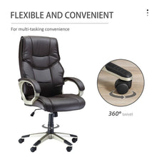 Load image into Gallery viewer, High-Back Executive Faux Leather Swivel Office Chair - Comfort Meets Style
