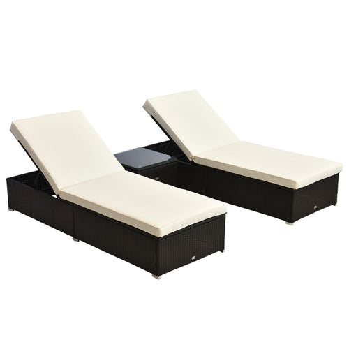 Effortless Elegance: 3-Piece Rattan Lounger Set for Ultimate Outdoor Relaxation