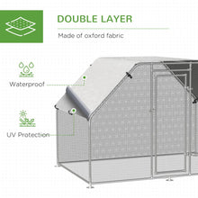 Load image into Gallery viewer, Spacious Outdoor Metal Walk-In Chicken Coop Run with Weather-Resistant Cover
